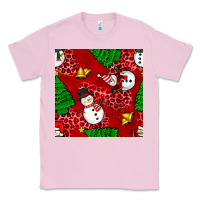 Bubblegum Pink christmas snowman and trees seamless pattern Classic Tee - BundleAndBundleShop
