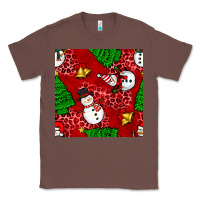 Chestnut christmas snowman and trees seamless pattern Classic Tee - BundleAndBundleShop