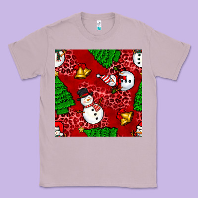 Christmas Snowman And Trees Seamless Pattern Classic Tee Designed By Bundleandbundleshop