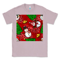 Lilac christmas snowman and trees seamless pattern Classic Tee - BundleAndBundleShop