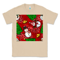 Mushroom christmas snowman and trees seamless pattern Classic Tee - BundleAndBundleShop
