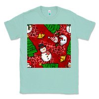 Seafoam christmas snowman and trees seamless pattern Classic Tee - BundleAndBundleShop