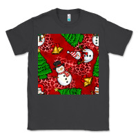 Smoke christmas snowman and trees seamless pattern Classic Tee - BundleAndBundleShop