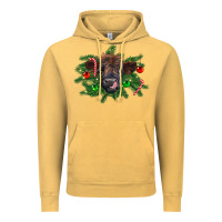Vintage Mustard Christmas highland calf Vintage Hoodie - RanaPortraitStore