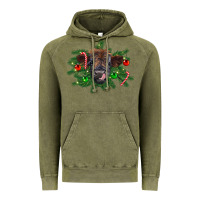 Vintage Olive Christmas highland calf Vintage Hoodie - RanaPortraitStore