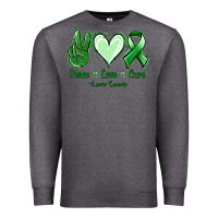 Charcoal Heather Peace love cure Liver Cancer Premium Sweatshirt - NancyCooperArtShop