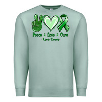 Seafoam Peace love cure Liver Cancer Premium Sweatshirt - NancyCooperArtShop