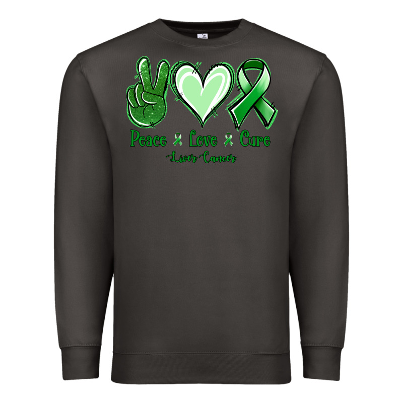 Peace Love Cure Liver Cancer Premium Sweatshirt by NancyCooperArtShop | Teevron