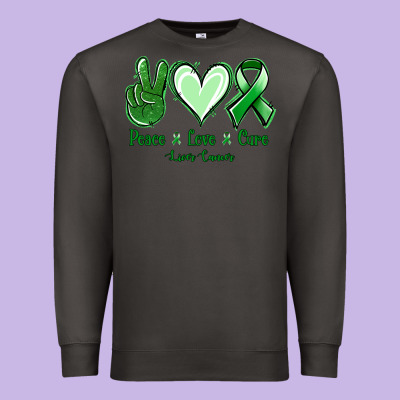 Peace Love Cure Liver Cancer Premium Sweatshirt Designed By Nancycooperartshop