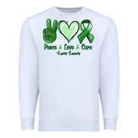White Peace love cure Liver Cancer Premium Sweatshirt - NancyCooperArtShop