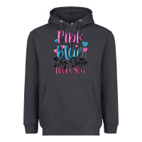 Smoke pink or blue big sister loves you Heavyweight Hoodie - MaliasSmallBusiness