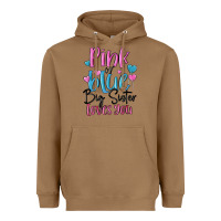 Toasted Coconut pink or blue big sister loves you Heavyweight Hoodie - MaliasSmallBusiness