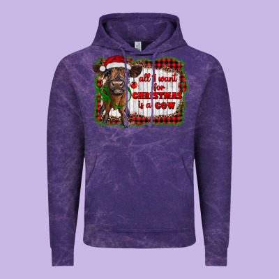 All I Want For Christmas Is A Cow Highland Calf Vintage Hoodie Designed By Ranaportraitstore