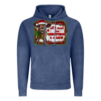 Vintage Denim all i want for christmas is a cow highland calf Vintage Hoodie - RanaPortraitStore