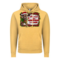 Vintage Mustard all i want for christmas is a cow highland calf Vintage Hoodie - RanaPortraitStore