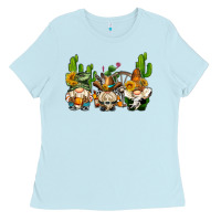 Baby Blue western gnomes with cactus Ladies Tee - AdoDesignShop