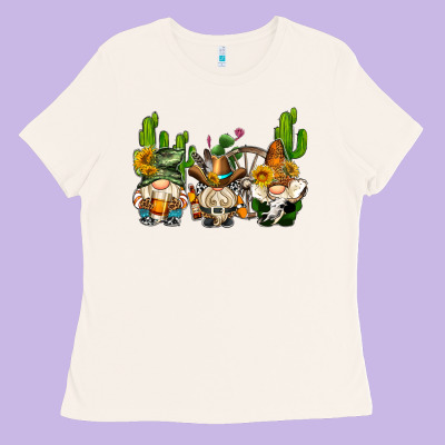 Western Gnomes With Cactus Ladies Tee Designed By Adodesignshop