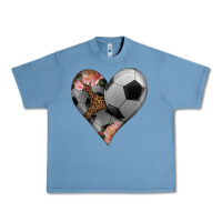 Pebble Blue western soccer heart Urban Heavy Tee - HRA Design Shop