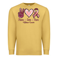 Antique Gold Peace love cure Uterine Cancer Premium Sweatshirt - NancyCooperArtShop