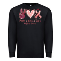 Black Peace love cure Uterine Cancer Premium Sweatshirt - NancyCooperArtShop