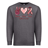 Charcoal Heather Peace love cure Uterine Cancer Premium Sweatshirt - NancyCooperArtShop