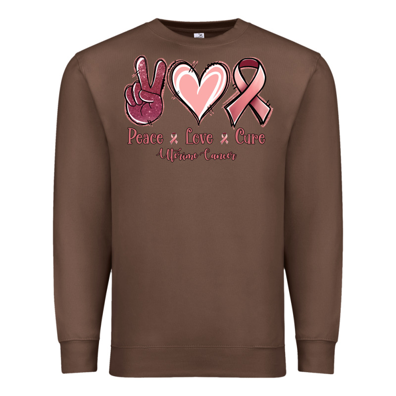 Peace Love Cure Uterine Cancer Premium Sweatshirt by NancyCooperArtShop | Teevron