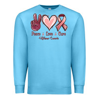 Ocean Blue Peace love cure Uterine Cancer Premium Sweatshirt - NancyCooperArtShop