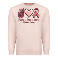 Pale Pink Peace love cure Uterine Cancer Premium Sweatshirt - NancyCooperArtShop