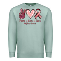Seafoam Peace love cure Uterine Cancer Premium Sweatshirt - NancyCooperArtShop