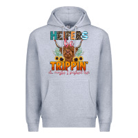 Heather Grey heifers be trippin' Premium Hoodie - LillyAllenDesigns