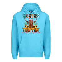 Ocean Blue heifers be trippin' Premium Hoodie - LillyAllenDesigns