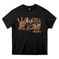 Black peace love dog mama Heavy Core Tee - RacoonDesign