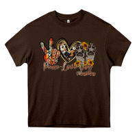 Chocolate Brown peace love dog mama Heavy Core Tee - RacoonDesign