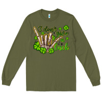 Army Green i don t give a luck Long Sleeve Tee - Artiststas