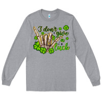 Heather Grey i don t give a luck Long Sleeve Tee - Artiststas