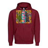 Burgundy western mama with baby bear Zipper Hoodie - Artiststas