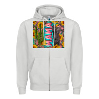 Dove Grey western mama with baby bear Zipper Hoodie - Artiststas
