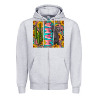 Heather Grey western mama with baby bear Zipper Hoodie - Artiststas