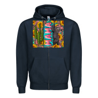 Navy western mama with baby bear Zipper Hoodie - Artiststas