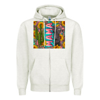 Oatmeal Heather western mama with baby bear Zipper Hoodie - Artiststas