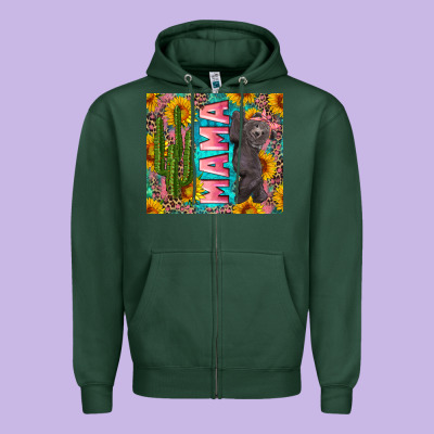 Western Mama With Baby Bear Zipper Hoodie Designed By Artiststas