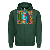 Sports Green western mama with baby bear Zipper Hoodie - Artiststas