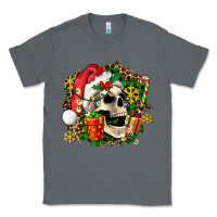 Charcoal Heather christmas skull and gift Classic Tee - AdoDesignShop