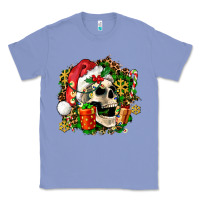 Colony Blue christmas skull and gift Classic Tee - AdoDesignShop