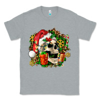 Heather Grey christmas skull and gift Classic Tee - AdoDesignShop
