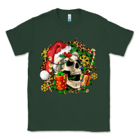 Sports Green christmas skull and gift Classic Tee - AdoDesignShop