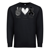Black Peace love cure Melanoma Cancer Premium Sweatshirt - NancyCooperArtShop
