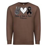 Chestnut Peace love cure Melanoma Cancer Premium Sweatshirt - NancyCooperArtShop