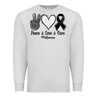 Dove Grey Peace love cure Melanoma Cancer Premium Sweatshirt - NancyCooperArtShop