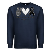 Navy Peace love cure Melanoma Cancer Premium Sweatshirt - NancyCooperArtShop